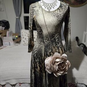 Ciao Bella Animal Print Long Sleeve Dress